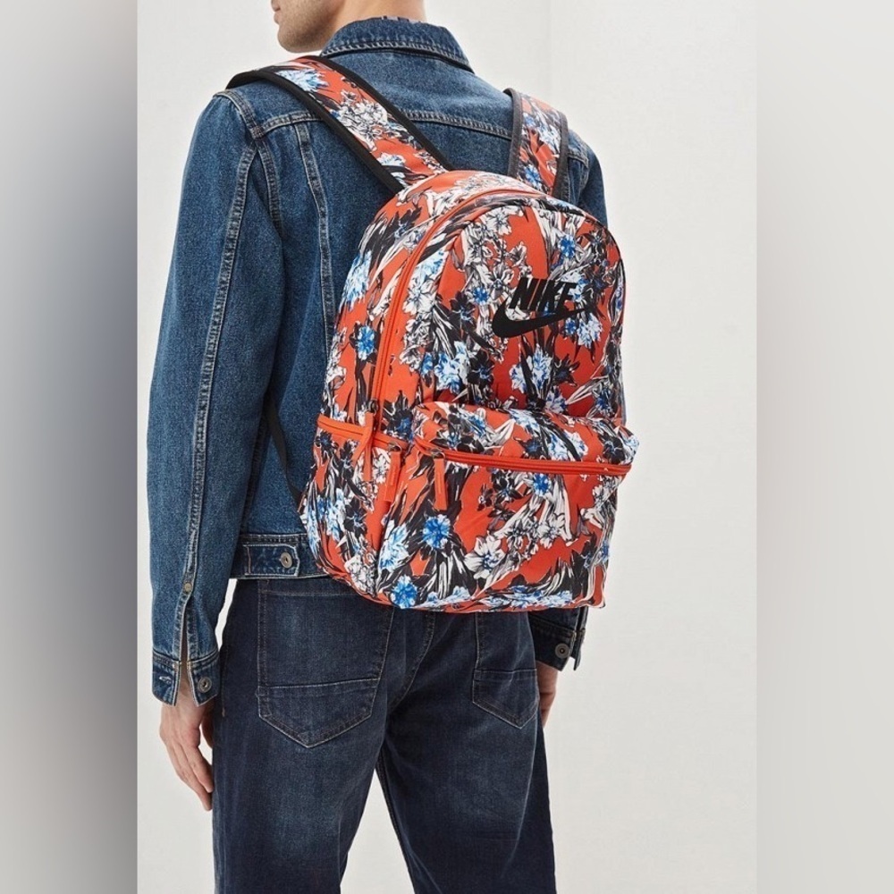 Nike Heritage Floral Unisex Backpack Zip Top Pockets Adjustable Straps